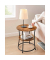 Beistelltisch LET56BX, 55cm (H), 55x55cm (BxT), rund, braun / schwarz