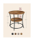 Beistelltisch LET56BX, 55cm (H), 55x55cm (BxT), rund, braun / schwarz
