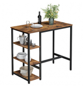 Bistrotisch LBT11X, 100cm (H), 109x60cm (BxT), rechteckig, braun / schwarz