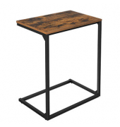 Beistelltisch LNT52BX, 66cm (H), 55x35cm (BxT), rechteckig, braun / schwarz