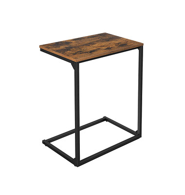 Beistelltisch LNT52BX, 66cm (H), 55x35cm (BxT), rechteckig, braun / schwarz