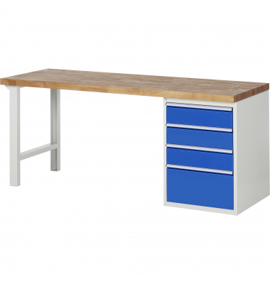 RAU Werkbank 2000x700x890mm 4xSchublade-TA l.gre.bl