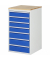 RAU Schubl.schrank 580x650x1035mm B-Top-25mm 7xSchublade-TA l.gre.bl