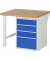 RAU Werkbank 1000x900x890mm 4xSchublade-TA l.gre.bl