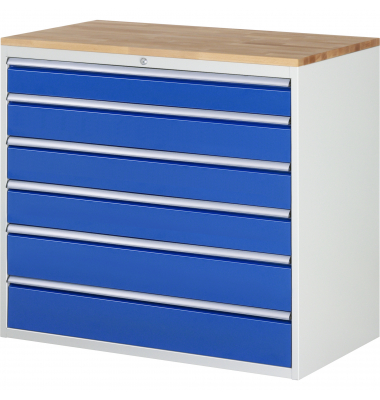 RAU Schubl.schrank 1145x650x1035mm B-Top-25mm 6xSchublade-TA l.gre.bl