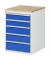 RAU Schubl.schrank 580x650x825mm B-Top-25mm 7xSchublade-TA l.gre.bl