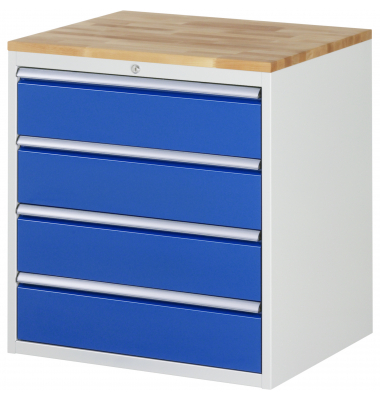 RAU Schubl.schrank 770x650x825mm B-Top-25mm 4xSchublade-TA l.gre.bl