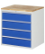 RAU Schubl.schrank 770x650x825mm B-Top-25mm 4xSchublade-TA l.gre.bl