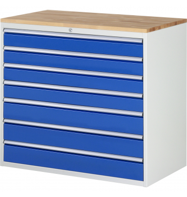 RAU Schubl.schrank 1145x650x1035mm B-Top-25mm 7xSchublade-TA l.gre.bl