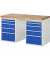 RAU Werkbank 1500x700x890mm 10xSchublade-TA l.gre.bl