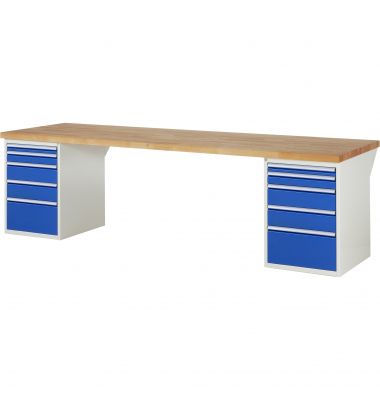 RAU Werkbank 3000x900x890mm 10xSchublade-TA l.gre.bl