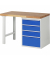 RAU Werkbank 1250x700x890mm 4xSchublade-TA l.gre.bl