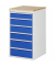 RAU Schubl.schrank 580x650x1035mm B-Top-25mm 6xSchublade-TA l.gre.bl