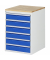 RAU Schubl.schrank 580x650x825mm B-Top-25mm 6xSchublade-TA l.gre.bl