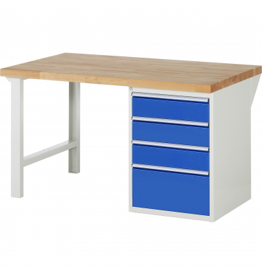 RAU Werkbank 1500x900x890mm 4xSchublade-TA l.gre.bl