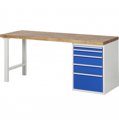 RAU Werkbank 2000x700x890mm 5xSchublade-TA l.gre.bl
