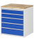 RAU Schubl.schrank 770x650x825mm B-Top-25mm 5xSchublade-TA l.gre.bl