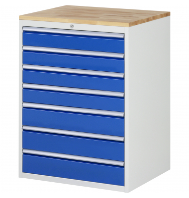 RAU Schubl.schrank 770x650x1035mm B-Top-25mm 7xSchublade-TA l.gre.bl