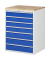 RAU Schubl.schrank 770x650x1035mm B-Top-25mm 7xSchublade-TA l.gre.bl