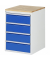 RAU Schubl.schrank 580x650x825mm B-Top-25mm 4xSchublade-TA l.gre.bl