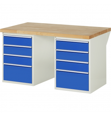 RAU Werkbank 1500x900x890mm 8xSchublade-TA l.gre.bl