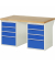 RAU Werkbank 1500x900x890mm 8xSchublade-TA l.gre.bl