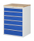 RAU Schubl.schrank 770x650x1035mm B-Top-25mm 6xSchublade-TA l.gre.bl