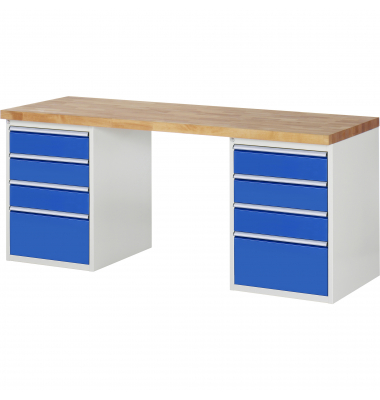 RAU Werkbank 2000x700x890mm 8xSchublade-TA l.gre.bl