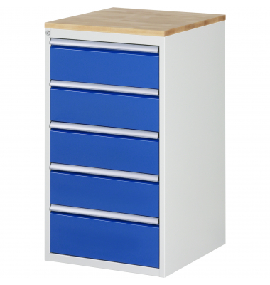 RAU Schubl.schrank 580x650x1035mm B-Top-25mm 5xSchublade-TA l.gre.bl
