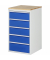 RAU Schubl.schrank 580x650x1035mm B-Top-25mm 5xSchublade-TA l.gre.bl
