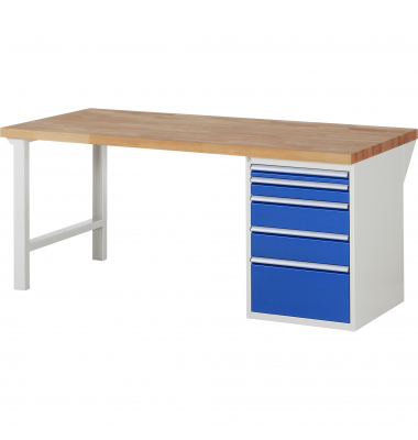 RAU Werkbank 2000x900x890mm 5xSchublade-TA l.gre.bl