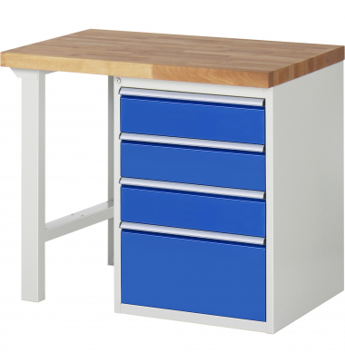 RAU Werkbank 1000x700x890mm 4xSchublade-TA l.gre.bl