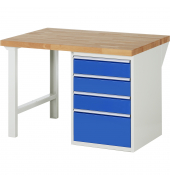 RAU Werkbank 1250x900x890mm 4xSchublade-TA l.gre.bl