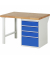 RAU Werkbank 1250x900x890mm 4xSchublade-TA l.gre.bl