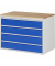 RAU Schubl.schrank 1145x650x825mm B-Top-25mm 4xSchublade-TA l.gre.bl