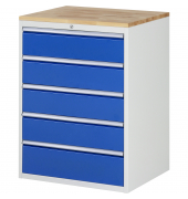 RAU Schubl.schrank 770x650x1035mm B-Top-25mm 5xSchublade-TA l.gre.bl