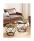 Couchtisch, 36 / 40cm (H), 40 / 50x40 / 50cm (BxT), rund, braun / schwarz