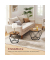 Couchtisch, 36 / 40cm (H), 40 / 50x40 / 50cm (BxT), rund, braun / schwarz