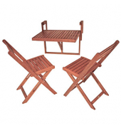 Sitzgruppe Berkeley, braun Holz, 3-teilig