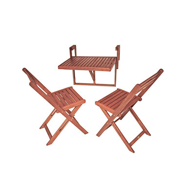 Sitzgruppe Berkeley, braun Holz, 3-teilig