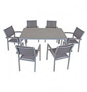 Sitzgruppe Grace, grau Kunststoff, Metall, 7-teilig