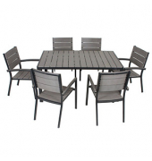 Sitzgruppe Olivia, schwarz Kunststoff, Metall, 7-teilig