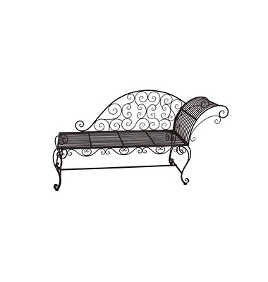 Gartenbank Lamington 950393 schwarz Metall 163,0 cm