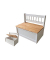 Sitztruhe Kinder 314103-2 braun, weiß Holz 60,0 cm