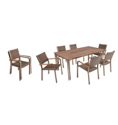Sitzgruppe Florence, silber Kunststoff, Metall, 9-teilig