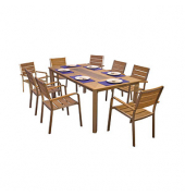Sitzgruppe Florence, silber Kunststoff, Metall, 9-teilig