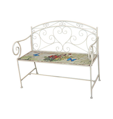 Gartenbank Floral 950468 altweiß Metall 110,0 cm Gartenbank Floral 950468 altweiß Metall 110,0 cm