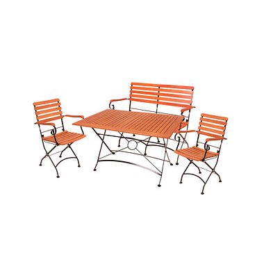 Sitzgruppe Wien, schwarz Holz, Metall, 4-teilig