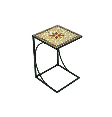 Gartentisch Amarillo braun, ocker, beige quadratisch 35,0 x 35,0 x 53,0 cm