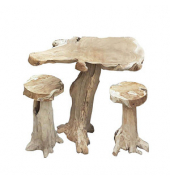 Bartisch-Set Surga, natur Holz, 3-teilig